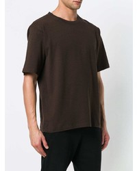 T-shirt à col rond marron foncé Unravel Project