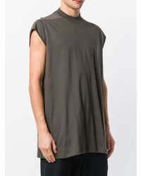 T-shirt à col rond marron foncé Rick Owens