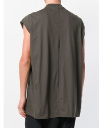 T-shirt à col rond marron foncé Rick Owens