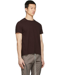 T-shirt à col rond marron foncé Rick Owens