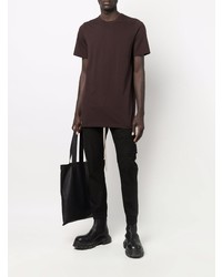 T-shirt à col rond marron foncé Rick Owens