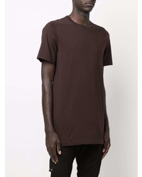 T-shirt à col rond marron foncé Rick Owens