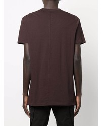 T-shirt à col rond marron foncé Rick Owens