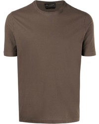 T-shirt à col rond marron foncé Dell'oglio