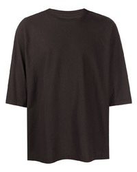 T-shirt à col rond marron foncé Homme Plissé Issey Miyake