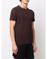 T-shirt à col rond marron foncé Rick Owens