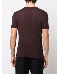 T-shirt à col rond marron foncé Rick Owens