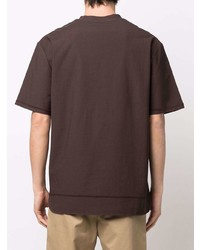 T-shirt à col rond marron foncé Jil Sander