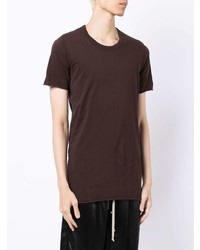 T-shirt à col rond marron foncé Rick Owens