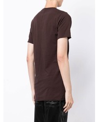 T-shirt à col rond marron foncé Rick Owens