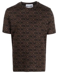 T-shirt à col rond marron foncé Moschino