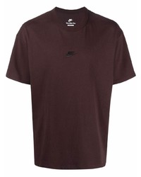 T-shirt à col rond marron foncé Nike