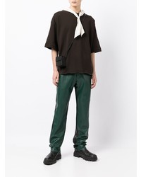 T-shirt à col rond marron foncé Jil Sander