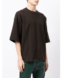 T-shirt à col rond marron foncé Jil Sander