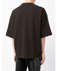 T-shirt à col rond marron foncé Jil Sander