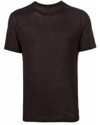 T-shirt à col rond marron foncé Rick Owens