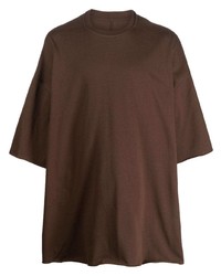 T-shirt à col rond marron foncé Rick Owens