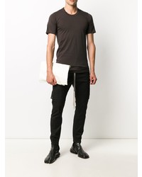 T-shirt à col rond marron foncé Rick Owens