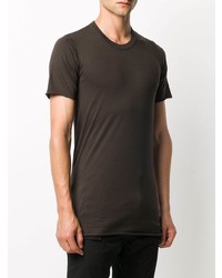 T-shirt à col rond marron foncé Rick Owens