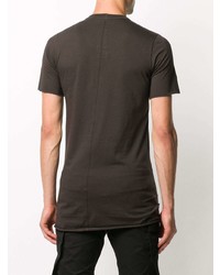 T-shirt à col rond marron foncé Rick Owens