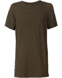 T-shirt à col rond marron foncé