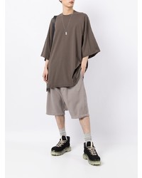 T-shirt à col rond marron foncé Rick Owens