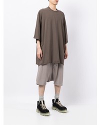 T-shirt à col rond marron foncé Rick Owens