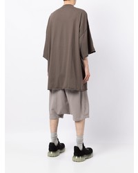 T-shirt à col rond marron foncé Rick Owens