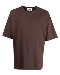T-shirt à col rond marron foncé YMC
