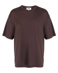 T-shirt à col rond marron foncé YMC