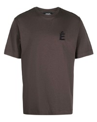 T-shirt à col rond marron foncé Études