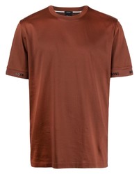 T-shirt à col rond marron BOSS
