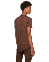 T-shirt à col rond marron Rick Owens