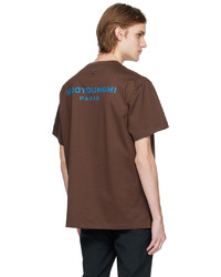 T-shirt à col rond marron Wooyoungmi