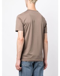 T-shirt à col rond marron Sunspel