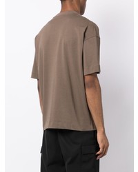 T-shirt à col rond marron Emporio Armani