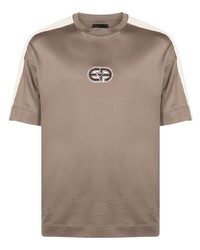 T-shirt à col rond marron Emporio Armani