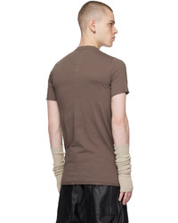 T-shirt à col rond marron Rick Owens