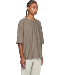 T-shirt à col rond marron Homme Plissé Issey Miyake