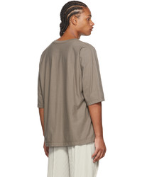 T-shirt à col rond marron Homme Plissé Issey Miyake