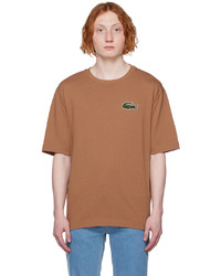 T-shirt à col rond marron Lacoste