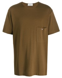 T-shirt à col rond marron Lemaire