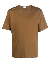 T-shirt à col rond marron Lemaire