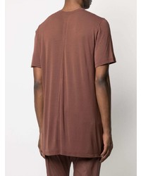 T-shirt à col rond marron Rick Owens