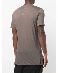 T-shirt à col rond marron Rick Owens