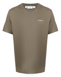 T-shirt à col rond marron Off-White