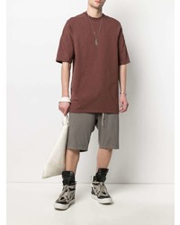 T-shirt à col rond marron Rick Owens