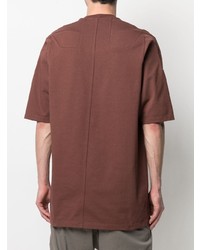 T-shirt à col rond marron Rick Owens