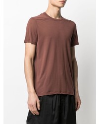 T-shirt à col rond marron Rick Owens