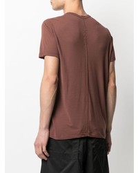 T-shirt à col rond marron Rick Owens